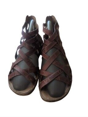 Josef Seibel Brown Leather Gladiator Sandals EU 38 Comfort Boho